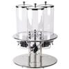 TableCraft Triple Polycarbonate Cereal Dispenser w/Stainless Steel Base - 693 