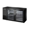 True 60in Two Section Glass Door Back Bar Cooler - TBB24-60-2G-Z1-BST-B-1 