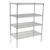 Winco Chrome Plated 4-Tier 24in x 48in Wire Shelving Set - VCS-2448 