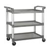 Winco Gray Plastic 3-Tier 19.5in x 40.75in Utility Cart - UC-3019G 