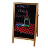 Winco Dual-Sided Black Sidewalk Marker Board with Wood Frame - MBAF-5 