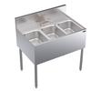 Krowne KR24-33C 36in Wide Three Compartment Underbar Sink 