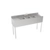 Krowne 18-53C 60in Wide Three Compartment Underbar Sink With Drainboards 