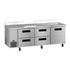 Hoshizaki 93in Wide 30cuft Four Drawer Worktop Refrigerator - WLR93B-D4 