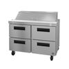 Hoshizaki 48in Wide 12 Pan Four Drawer Sandwich Salad Prep Table - SR48B-12D4 