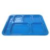 Thunder Group ML801BL 10in x 14-1/2in Blue 6 Compartment Melamine Tray - 1dz 