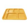 Thunder Group ML801YW 10in x 14-1/2in Yellow 6 Compartment Melamine Tray - 1dz 