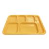 Thunder Group ML802YW 10in x 14-1/2in Yellow 6 Compartment Melamine Tray - 1dz 