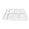 Thunder Group ML801W 10in x 14-1/2in White 6 Compartment Melamine Tray - 1dz 
