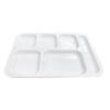 Thunder Group ML802W 10in x 14-1/2in White 6 Compartment Melamine Tray - 1dz 