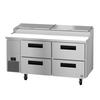 Hoshizaki 67in Wide 9 Pan Four Drawer Pizza Prep Table - PR67B-D4 
