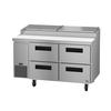 Hoshizaki 60in Wide 8 Pan Four Drawer Pizza Prep Table - PR60B-D4 