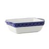 Tuxton China Inc EAC-202 1.5qt Porcelain White with Cobalt Band Casserole Dish- 2 EA 