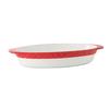 Tuxton China Inc EAQ-101 3-1/2qt Porcelain White with Cayenne Band Casserole - 2 EA 