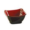 Yanco China CR-5450 Two-Tone Black/Red Melamine 10oz Square Bowl - 4dz 