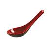 Yanco China CR-7001 Two-Tone Black/Red Melamine 5.5in Wonton Soup Spoon - 6dz 
