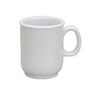 Yanco China NS-901W Nessico White Melamine 8oz 3in dia. Bulbous Mug - 4dz 
