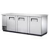 True 90in Three-Section Stainless Steel Pass-Thru Back Bar Cooler - TBB-4PT-S 