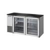 True TBB24-60-2G-Z1-BST-S-1 60in Two-Section Stainless Steel Reach-In Back Bar Cooler 