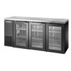 True TBB24-72-3G-Z1-SFT-B-1 72in Two-Section Black Coated Reach-In Back Bar Cooler 