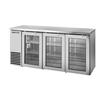 True TBB24-72-3G-Z1-SFT-S-1 72in Two-Section Stainless Steel Reach-In Back Bar Cooler 