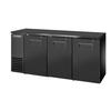 True 72in Two-Section Black Powder Coated Back Bar Cooler - TBB24-72-3S-Z1-BST-B-1 
