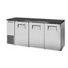 True TBB24-72-3S-Z1-BST-S-1 72in Three-Section Stainless Steel Exterior Back Bar Cooler 