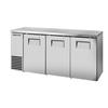 True TBB24-72-3S-Z1-SFT-S-1 72in Two-Section Stainless Steel Reach-In Back Bar Cooler 