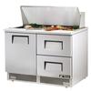 True 48in Refrigerated 18 Pan 2 Drawer Sandwich/Salad Prep Table - TFP-48-18M-D-2 