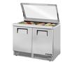 True 48in Refrigerated 18 Pan Sandwich/Salad with Flat Glass Lid - TFP-48-18M-FGLID 