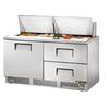 True 64in Refrigerated 24 Pan Sandwich/Salad Table with 2 Drawers - TFP-64-24M-D-2 