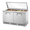 True 64in Refrigerated 24 Pan Sandwich/Salad Table with Glass Lid - TFP-64-24M-FGLID 