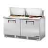 True 64in Refrigerated 24 Pan Sandwich/Salad Table with 2 Doors - TFP-64-24M 