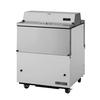 True TMC-34-DS-SS-HC 34in Stainless Steel Mobile Dual Sided 8 Crate Milk Cooler 
