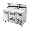 True TPP-AT-60D-2-HC 60in Stainless Steel 2 Drawer 8 Pan Pizza Prep Unit with 1 Door 