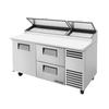 True TPP-AT-67D-2-HC 67in Refrigerated Pizza Prep Unit with 2 Drawers 