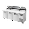 True TPP-AT2-93-HC 93in Refrigerated Pizza Prep Unit with Cutting Board 