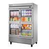 True TS-49G-4-HC~FGD01 54in Two-Section Glass Door Reach-In Refrigerator 