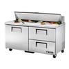 True TSSU-60-16D-2-HC 60in Refrigerated 16 Pan Sandwich/Salad Prep Table 