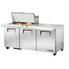True 72in Stainless Steel 15 Pan Mega Top Sandwich/Salad Unit - TSSU-72-15M-B-HC 