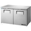 True 48in Stainless Steel 2 Door Undercounter Refrigerator - TUC-48-C-HC 