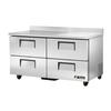 True TWT-60D-4-HC 60in Stainless Steel Deep 4 Drawer Work Top Refrigerator 