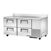 True TWT-67D-4-HC 67in Deep 4 Drawer Work Top Refrigerator with 4in Backsplash 