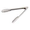 Mercer Culinary M21509 9.5in Stainless Steel Utility Spring Tongs with Scalloped End 