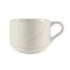 Tuxton China Inc ASU-083 San Marino 7oz Ceramic Pearl White Stackable Cup - 3dz 