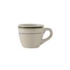 Tuxton China Inc TGB-035 Green Bay 3oz Amr White/Eggshell with Green Band Cup - 3dz 