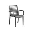 Grosfillex UT954002 Astoria Charcoal Polypropylene Outdoor Armchair - 4 Each 