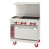 American Range 36in Gas 4 Burner Range with 12in Left Side Manual Griddle - AR-12G-4B-SB 