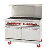 American Range 60in Gas 8 Burner Range with 12in Left Side Manual Griddle - AR-12G-8B-CL-126R 