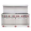 American Range 72in Gasl 6 BurnerRange with 36in Left Side Manual Griddle - AR-36G-6B-126L-SBR 